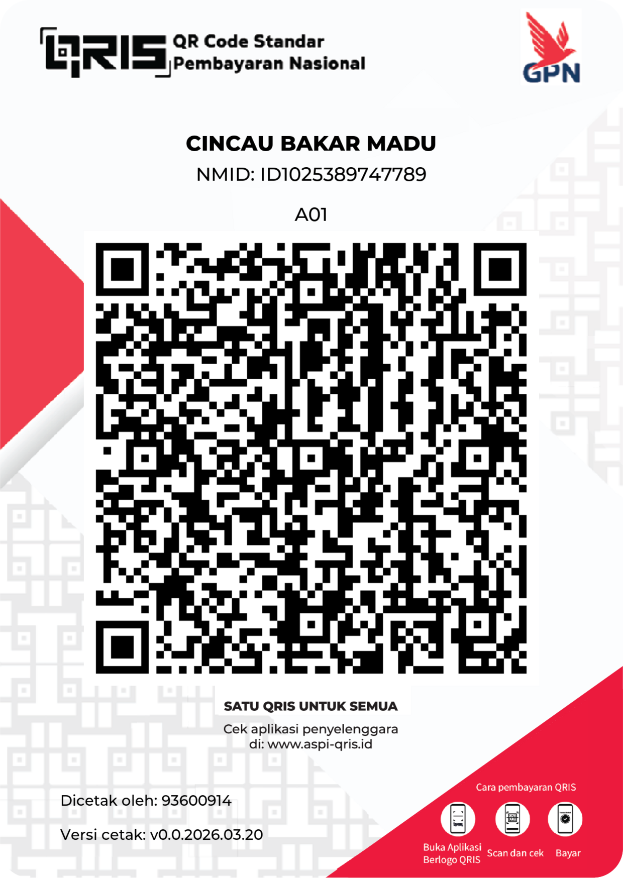 QRIS — Cincau Bakar Madu