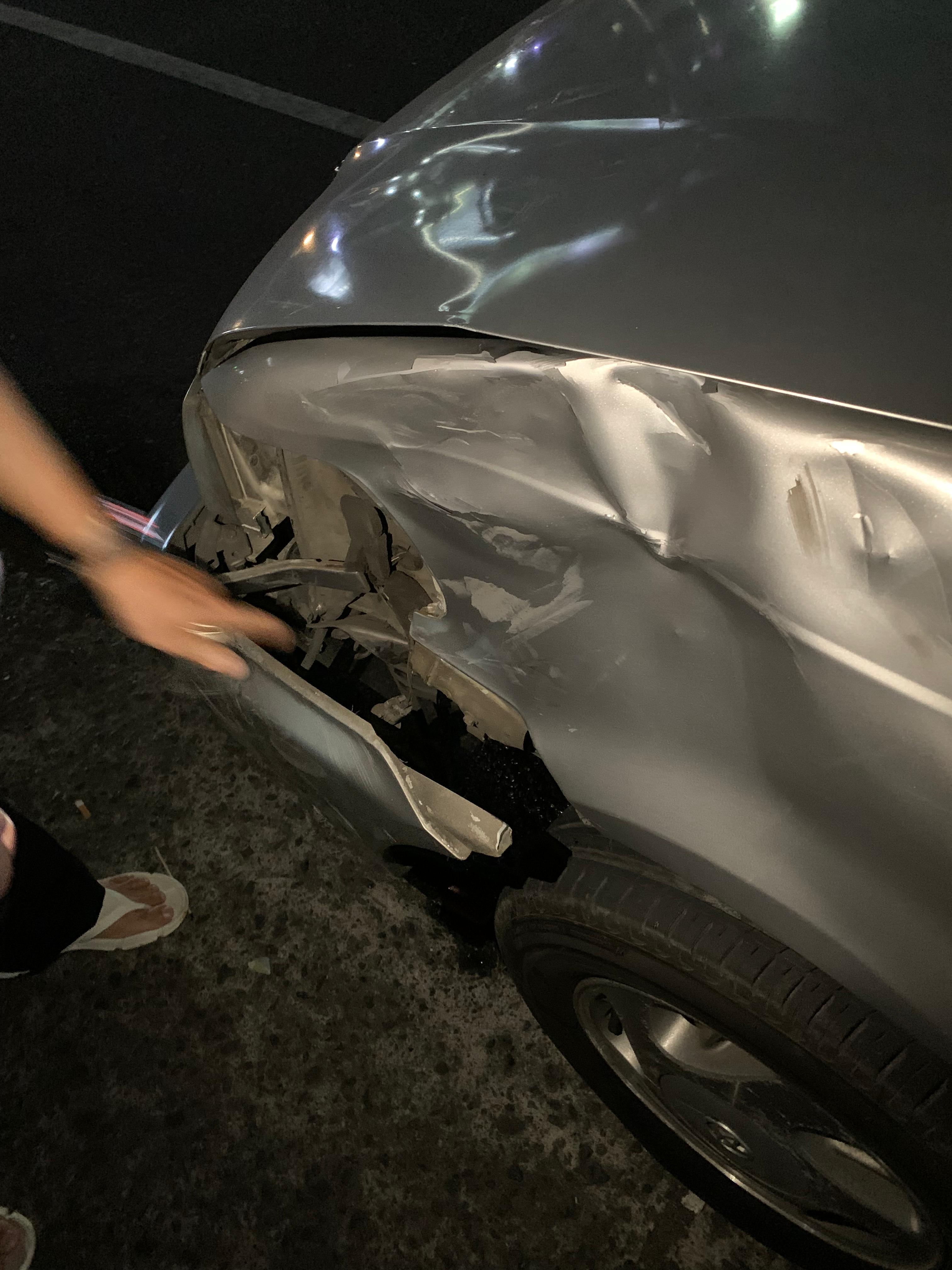 Vehicle damage from the accident